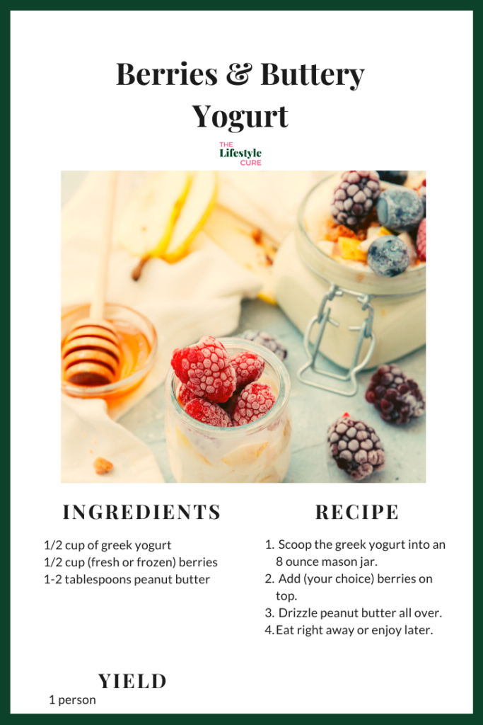 berries & buttery yogurt recipe card